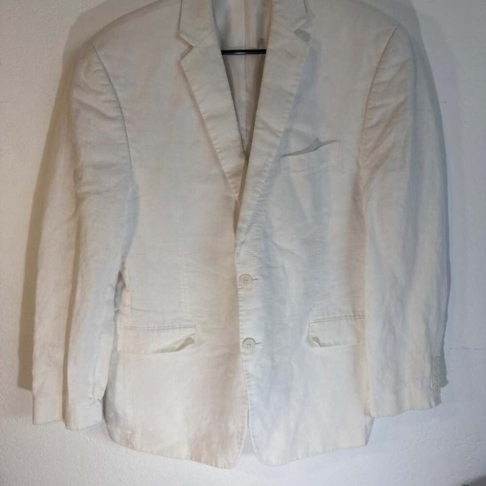 Calvin Klein White Linen Blazer